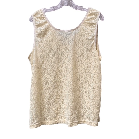 Creamy Butter Yellow Stretch lace Cami tank top camisole under layer 1X 2X - Picture 2 of 4